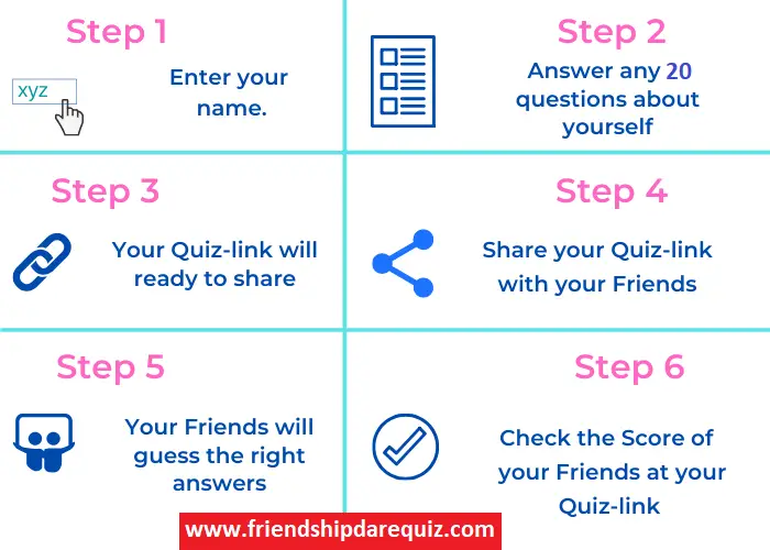 steps to create friendship dare quiz